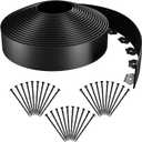 AGTEK Garden Edging 49FT Landscape Edging Kit 3 Inch Height Plastic Garden Border No Dig Lawn Border for Yard Flower Bed with 30 Stakes (Black)