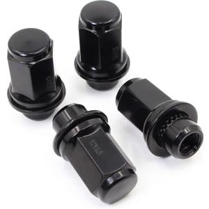 Set of 24 Veritek 12x1.5mm 1.87 Inch 47mm Length 13/16 Hex OEM Factory Mag Washer Style Black Lug Nuts for Toyota Tacoma 4 Runner FJ Cruiser SR5 Pre-Runner TRD Off-Road Limited OEM Replacement