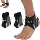 2-Pack Ankle Brace for Men Women, Adjustable Lace up Ankles Sock, Ankle Stabilizer with Straps, for Basketball, Sports Stability (Grey)