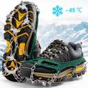 Cimkiz Crampons Ice Cleats Traction Snow Grips for Boots Shoes Women Men Anti Slip 19 Stainless Steel Spikes Safe Protect for Hiking Fishing Walking Climbing Mountaineering