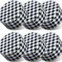 6 Pcs 7'' Christmas Cookie Tins with Lids Metal Christmas Tins Round Metal Cookie Tin Container Holiday Storage Box for Baking Chocolate Snack Storage Gift Giving (White Black)