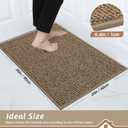 BEQHAUSE Kitchen Rugs 24"x36", Non-Slip Kitchen Mats for Floor, Super Absorbent and Stain Resistant Kitchen Rugs, Machine Washable Rugs for Kitchen, Hallway, Laundry & Sink, Taupe