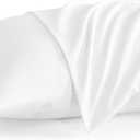 Online Bedding Linen Travel Pillowcase 13 x 18 Inch, 100% Egyptian Cotton Set of 2 Toddler Pillowcase Zipper Closer 600 Thraed Count - Toddler Travel 13x18 Zipper, White Solid
