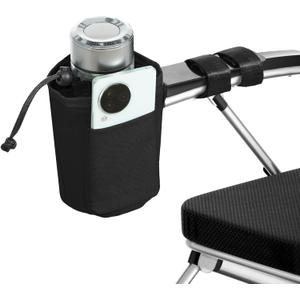 TYYIHUA Cup Holder and Phone Holder for Electric Wheelchair, Compatible with Most Electric Wheelchairs, Secure & Convenient Drink Carrier, Black