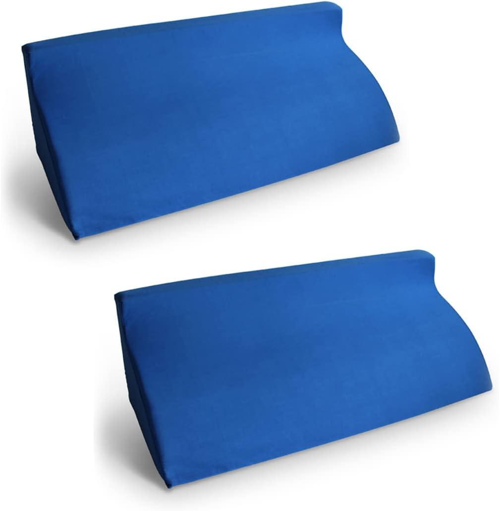 Triangular Mat, Triangular Pillow, Cushion, Set of 2, Supports Body Retention, R-Shaped, Nursing Care, Support, Stretch, Removable Cover, Washable, 23.6 x 9.8 x 7.9 inches (60 x 25 x 20 cm), (Bule)