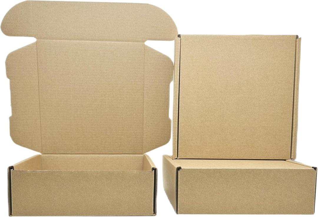 6 x 6 x 2 Inches Small Shipping Boxes 50 Pack Corrugated Cardboard Packaging Business Moving Mailing Box (Kraft)
