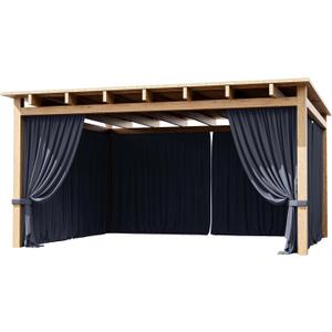 4-Panel Gazebo Curtain, 1214ft Waterproof Outdoor Privacy Panels with Zipper, Designed for Patio & Backyard Gazebo Tent (Curtain Only)