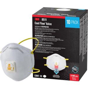 3M All-In-One Respirator, Best for Sanding, Fiberglass, Drywall, Painting, N95, Exhalation Valve Helps Direct Exhaled Air Downward, Relief From Dusts And Certain Particles, 10-Pack