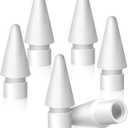 Replacement Tips for Apple Pencil 1st and 2nd Generation, No Wear Out Fine Point Precise Control Stylus Pen for Ipad Pro/Air/Mini, White, 6 Pack