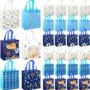 Tegeme 24 Pcs Hanukkah Gift Bags Bulk Chanukah Gift Bags Reusable Large Hanukkah Tote with Handles Non Woven for Gifts Wrapping Accessories Party Supply, 9x8.7x4.3''
