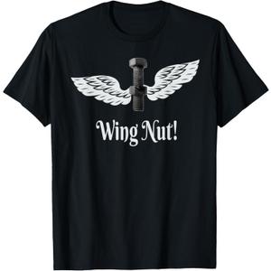 WING NUT - NUT WITH WINGS BOLT T-Shirt (Small, Black)