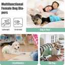 wegreeco Female Dog Diapers, Washable Reusable Pet Puppy Doggie Diapers for Small Female Dogs in Heat Period, Doggy Period Panties, 5 Pack, Small, Blue Green