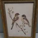Vintage Gold Framed Wall Art Neutral Summer Bird Wall Art Vintage Botanical Birds Nature Wall Decor Picture Rustic Cottage Gallery Poster Print for Living Room Bedroom 12x16in