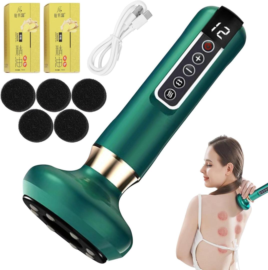 Handheld Cellulite Massager, 2025 New Cellulite Remover for Legs, Cordless Rechargeable Vibrating Massager Body Shaping Machine for Arms, Legs, Back Used at Home (Green)