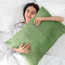 BEDELITE Flannel Pillowcases Standard Set of 2, Super Soft Fleece Pillow Case Cover with Zipper for Bedroom, Sofa, Couch,Luxury Cozy Velvet Pillow Shams for All Seasons(20x26 Inches, Sage Green)