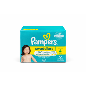 Pampers Swaddlers Diapers, Size 4 (15-34 lbs), 66 Count, Absorbent, Keeps Baby Dry and Comfortable, Skin Safe Disposable Baby Diaper 