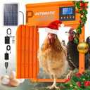 Automatic Chicken Coop Door, Upgrade Door Opening, Solar Powered Chicken Door, Light Sensor&Timer, Remote Control, Multiple Power Options with Solar Panel (Black)