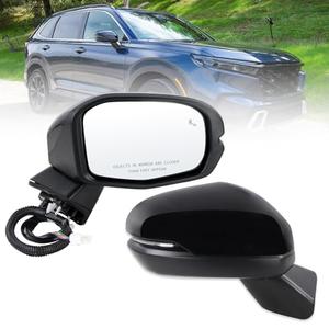 Lqito Right Passenger Side Mirror Compatible With 2023-2027 Honda CRV CR-V With Power Glass Manual Folding Heated Turn Signal Blind Spot Black Replace#76208-3A0-A91(8Pins)