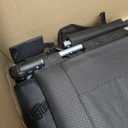 GREEN PARTY Stadium Seat for Bleachers Portable Outdoor Floor Folding Stadium Chair with Armrest, Back Support, Cup Holder, Mesh Bag and Hide Hooks (Black Grey 2)