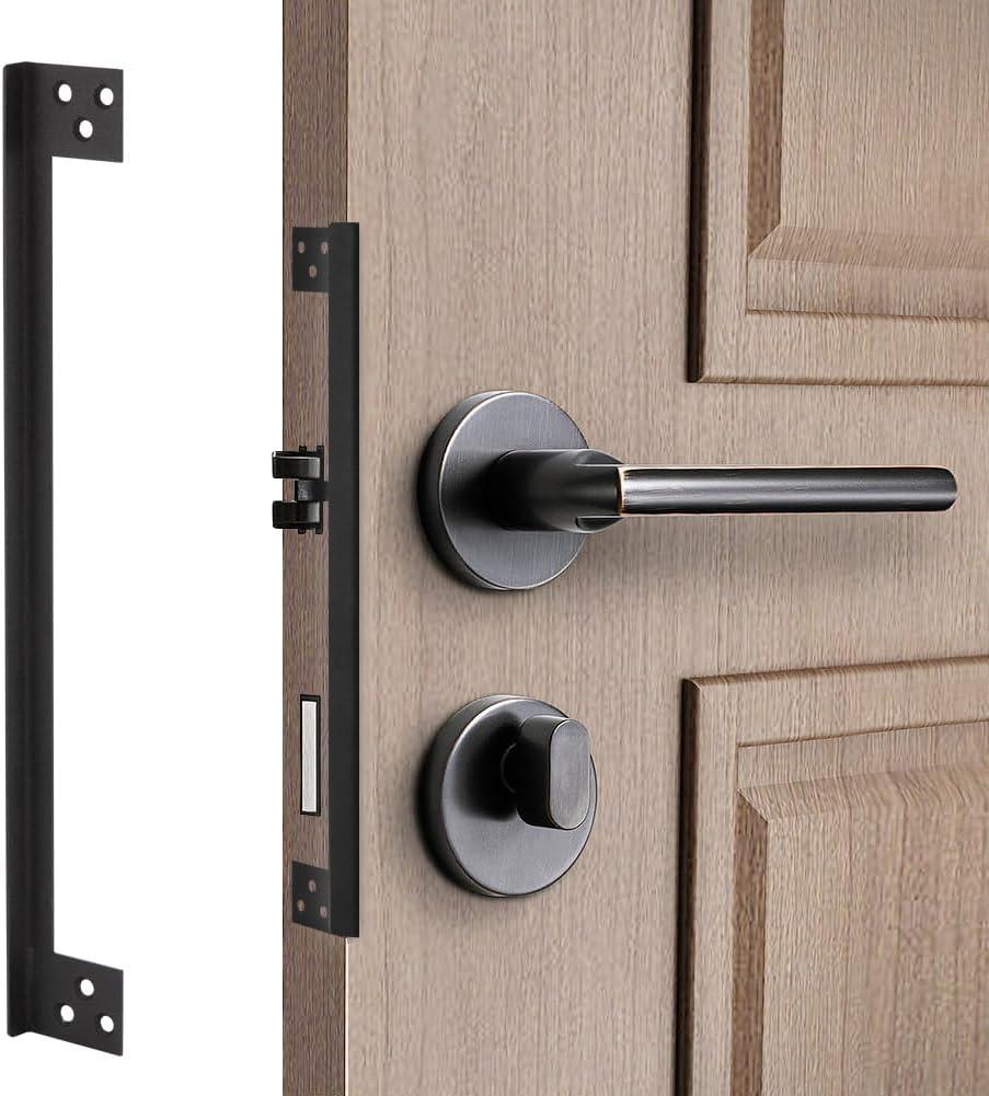 Door Latch Guard Plate, Outswing Door Security Protector, L-Shaped Door Latch Shield, Cover to Block Access to The Door Lock/Deadbolt Latch (11 in. - 1pack)