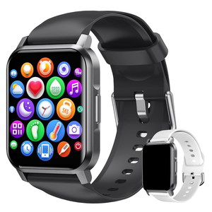 Smart Watch 1.72'' Full Touch Screen Fitness Tracker for Android/iOS Phone, Advanced Heart Rate/SpO2 Pedometer/Blood Pressure/Text/Sleep Monitor, IP67 Waterproof Smartwatch for Women Men (Black)