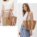 Trifabricy Beach Bags for Women, Summer Straw Bag, Woven Straw Beach Tote Bag Shoulder Handbags