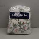 Green Comforter Set Queen Size Floral 7-Piece Bedding Set,Botanical Comforter Set with Pillowcases,Soft Microfiber Complete Bedding Sets for All Season