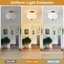 15in Milk Glass Light Fixture Semi Flush Mounted, Bulb Included