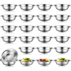 Tioncy 30 Pack Small Mixing Bowls, 3/4 Quart Stainless Steel Prep Bowl for Sauces, Snacks, Side Salads, 6.3 Inch Cooking Baking Bowls Set with Flat Base, Dishwasher Safe