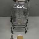 2 Gallon Large Glass Drink Dispenser Set, Beverage Dispensers with Stand & 18/8 Stainless Steel Spigot, Leakproof for Lemonade, Sun Tea & Iced Tea