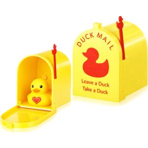 3D Printed Magnetic Cruising Ducks Mailbox Wall Mounted Mini Box for Cruise Door Refrigerator Travel Gift Take One Leave One Hiding Game(Classic Style,Yellow)