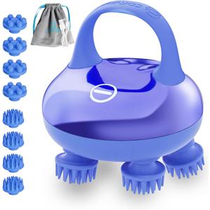COMFIER Cordless Scalp Massager with 3 kneading Modes,8 Claws, Christmas Gift for Women,Waterproof Head Massage for Deep Cleansing,Head Scratcher,Body Massager,Cat Massage (Blue)