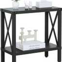 Narrow End Table, Large Sofa Side Table, Farmhouse Nightstand with Storage Shelve, Slim Bedside Table for Living, Room Bedroom, Lounge Black MLBZ17B
