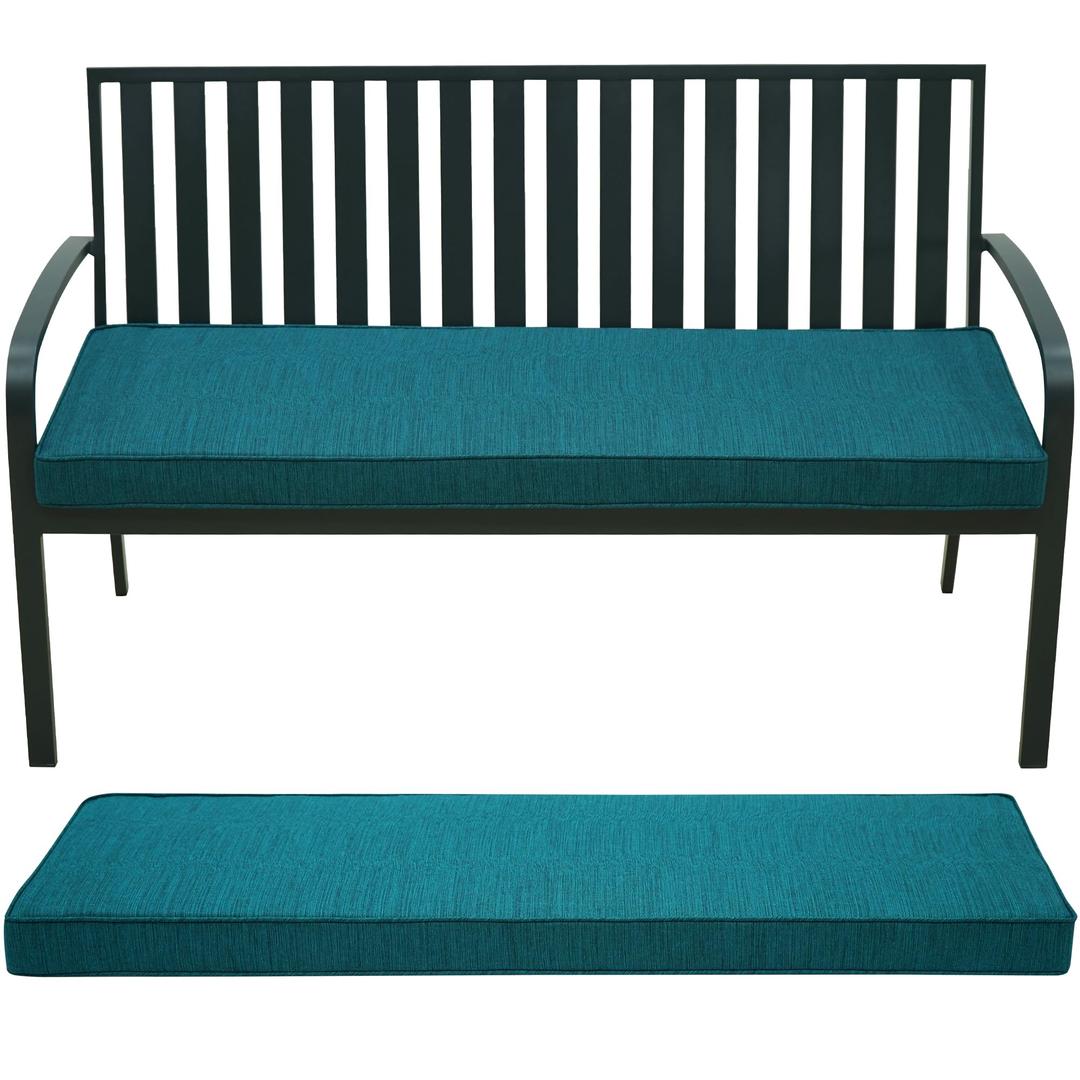 AONETOZ Outdoor Bench Cushion,Olefin Bench Cushions for Outdoor Furniture with Removable Cover,Rain-Proof and Fade Resistant Patio Bench Cushions for Garden Settee Porch Pads with Ties,59 x 18 Inch