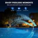 Pool Fountain with Lights | Solar Pool Fountain for Above Ground & Inground Pools,Solar Lights with Remote, Adjustable Sprinkler for Relaxation & Cooling 6-15 Degrees (White)