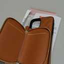 Bocasal Crossbody Wallet Case for iPhone 12/12 Pro, RFID Blocking PU Leather Zipper Handbag Purse Flip Cover, Kickstand Folio Case with Card Slots Holder Wrist Strap Lanyard 5G 6.1 Inch (Brown)