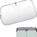 leechio 1 PC Car Windshield Sun Shade, Sun protection and heat insulation windshield sunshade, 57" x 31.5" Foldable UV Protection Keeps Vehicle Cool, for Cars, Trucks, SUVs (Silver)