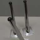 4pcs 10 Inch Furniture Legs, Oblique Conical Metal Legs Chrome Mid-Century Style Furniture Feet for Sofa Cabinet Table Chair Cupboard Couch Ottoman Home DIY Projects (Silver)