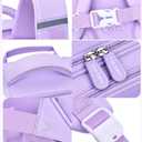 School Backpack for Teen Girls Bookbags Elementary High School Plaid Laptop Bags Women Travel Daypacks Purple Small
