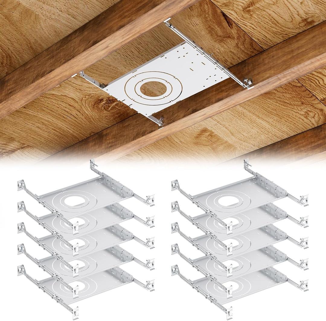 10 Pack New Construction Mounting Plate,Adjusts 9 1/8"-25" Joists