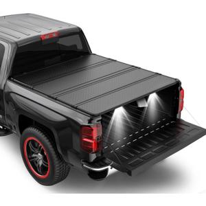 Hard Quad Fold Tonneau Cover W/LED Light for 15-26 Ford F-150 5.5FT (67")