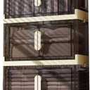 3 Packs of Wheeled Storage Bins with Lids - 78 Quart ABS Storage Containers (Black)