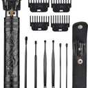 Hair Clippers for Men, Cordless Hair Clippers, Travel Small Hair Clippers 5.7" Hair Trimmer Classical Sculpting Styling Rechargeable Hair Remover with 6 Pieces Earpick (Black)