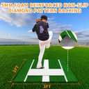 Softball Pitching Mat Antifade Antislip Turf Training Aid 2' X 3' Portable Baseball Training Mat with 5mm Foam Pitching Rubber Mound for Pitchers Indoor Outdoor Pitching Practice