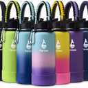 Farsea Insulated Water Bottle With Paracord Handle, Protective Boot and 2 Lids (Straw Lid & Spout Lid), Stainless Steel Water Bottle Wide Mouth, Double Wall Sweat-Proof BPA-Free, 32 oz
