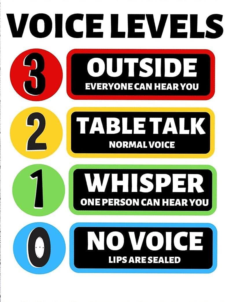 Class Noise Level Noise Level Poster Classroom Rules Classroom Sign Teacher Sign Voice Level Classroom Elementary Signs for Bar 6x8 in