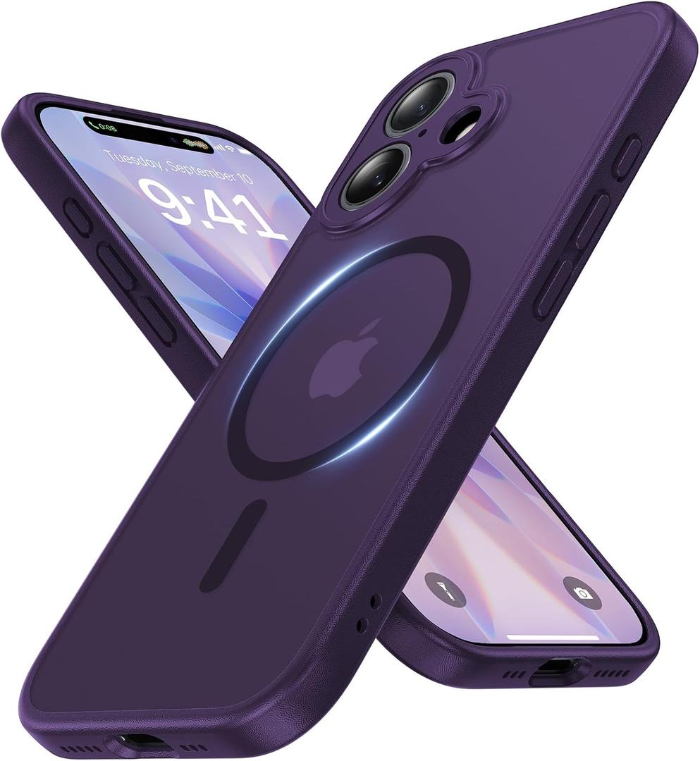 Magnetic for iPhone 17 Case [Full Camera Protection][Military-Grade Protection][Compatible with MagSafe] Shockproof Protective Slim Phone Case for iPhone 17, Dark Purple