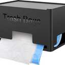 Large Trash Bag Holder Dispenser, Metal Garbage Bag Dispenser Roll Holder, Kitchen Trash Bag Organizer for Under Sink, Wall Mounted or Freestanding, Black (Large (10"x6"x6"))