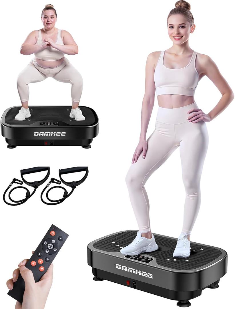 Vibration Plate Exercise Machine, 9 Modes Vibrating Platform for Lymphatic Drainage, 3D Upgraded Vibrated Plates for Weight Loss, Home Full Body Workout Equipment for Fitness