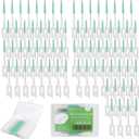 300 PCS Soft Dental Floss Picks, Silicone Interdental Brush Between Teeth, Disposable Dental Picks for Teeth Cleaning, interdental Picks Teeth Cleaning Tool, Green Colors (1 Count (Pack of 300))